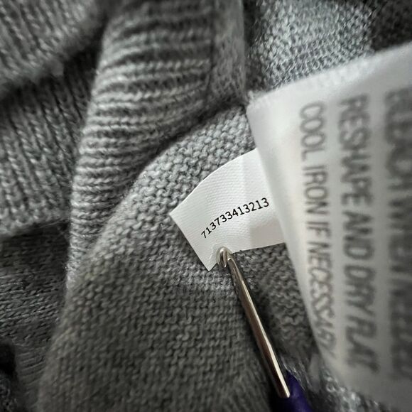 Ophelia Roe Women's Sweater Collar Sz M Cropped  Fine Wool Blend Soft Gray Chick - Picture 10 of 11